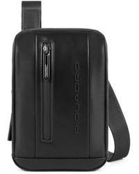 Piquadro - Urban Umhängetasche Schwarz Leder - Lyst
