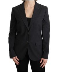 Dolce & Gabbana - Grijs Katoenen Blazer Met Enkele Rij Knopen - Lyst