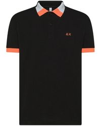 Sun 68 - Tops ,Zwart ,Katoen Fluo Polo Shirt - Lyst