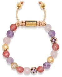Nialaya - Beaded bracelet with rose quartz, amethyst, cherry quartz and gold - Lyst