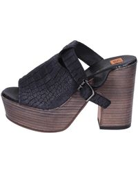 Moma - Schlangenmuster-mules mit absatz - Lyst