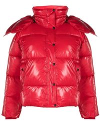 Calvin Klein - Jassen ,Rood ,Polyester Rode Wijde Pufferjas - Lyst