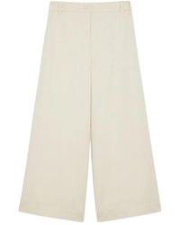 Weekend by Maxmara - Elegante Katoenen Broek Met Wijde Pijpen - Lyst