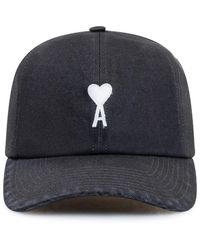 Ami Paris - Accessoires ,Zwart ,Katoen De Coeur Felt Cap - Lyst
