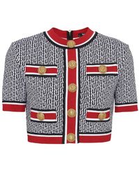 Balmain - Top corto - Lyst