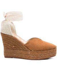 Manebí - Espadrilles Met Strikdetail En Amandelvormige Neus - Lyst