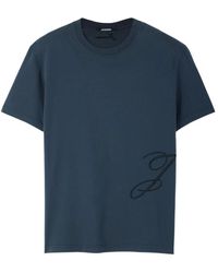 Jacquemus - Blauw Geborduurd Logo T-Shirt - Lyst