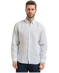 HUGO - Overhemden ,Blauw ,Linnen Boss Shirts - Lyst