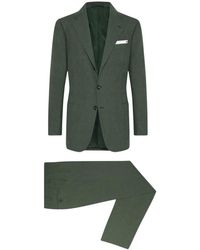 Kiton - Kostuums ,Groen ,Linnen Luxe Monochrome Linnen Kasjmier Pak - Lyst