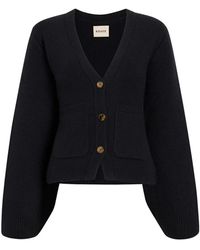KHAITE - Schwarzer Kaschmir V-Ausschnitt Pullover - Lyst