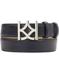 Kazar - Accessoires ,Blauw ,Leer Donkerblauwe Riem Met Decoratieve Gesp - Lyst