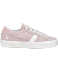 Date - Rosa Leder Sneakers Mit Weißen Details - Lyst