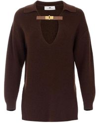 Elisabetta Franchi - V-Neck Knitwear - Lyst