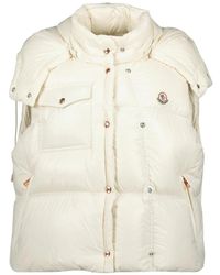 Moncler - Jassen ,Wit ,Witte Mouwloze Pario Donsvest - Lyst