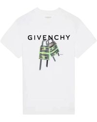 Givenchy - Tops ,Wit ,Katoen Logo Katoenen Jersey T-Shirt - Lyst