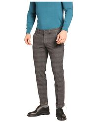 Mason's - Slim fit baumwoll stretch chino hose mit verblasstem karomuster - Lyst