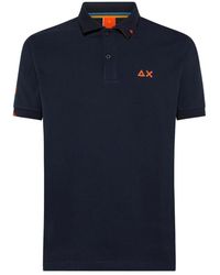 Sun 68 - Tops ,Blauw ,Katoen Blauwe Katoenen Logo Beach Polo - Lyst