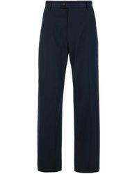 McQueen - Broeken ,Blauw ,Katoen Getailleerde Rechte Broek Blauw Katoen - Lyst