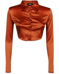 Gcds - Geknipte Lange Mouwen Shirt Polyester Elastaan - Lyst