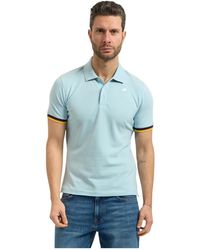 K-Way - Tops ,Blauw ,Katoen Vincent Pique Slim - Lyst