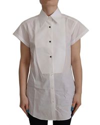 Dolce & Gabbana - Elegante weiße tuxedo bluse hemd - Lyst