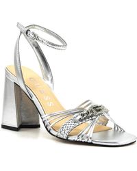 Guess - Schoenen ,Grijs ,Leer High Heel Sandalen - Lyst