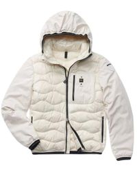 Blauer - Jassen ,Wit ,Leer Donzen Jas - Lyst