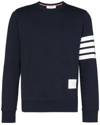 Thom Browne - Blauwe Sweater Met 4-Bar Streep - Lyst