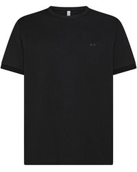 Sun 68 - Tops ,Zwart ,Katoen Katoenen T-Shirt Met Korte Mouwen - Lyst