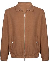 Eleventy - Jassen ,Bruin ,Wol Lana 14 Micron Bomber Jas - Lyst