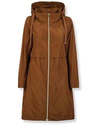 Herno - Jassen ,Bruin ,Katoen New Techno Taffeta Lange Parka - Lyst