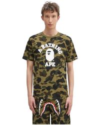 A Bathing Ape - 1St Camo College T-Shirt - Lyst
