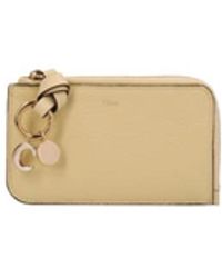 Chloé - Accessoires ,Geel ,Leer Klein Portemonnee W-Alfabet - Lyst