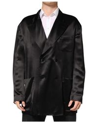 Dolce & Gabbana - Kostuums ,Zwart ,Silk Double Breasted 2 Button Blazer - Lyst