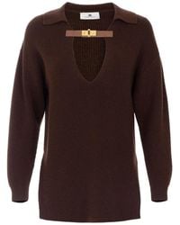 Elisabetta Franchi - V-Neck Knitwear - Lyst