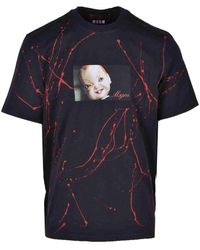 MSGM - Baumwoll-t-shirt mit einzigartigem stil - Lyst