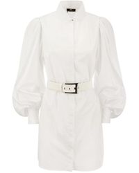 Elisabetta Franchi - Cotton poplin shirt minidress - Lyst