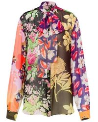 Moschino - Gedrukte Zijde Georgette Blouse - Lyst