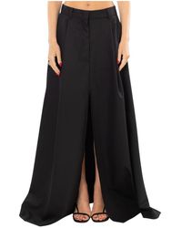 Thelatest - Rokken ,Zwart ,Daisy Fluid Flared Skirt - Lyst