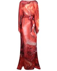 Roberto Cavalli - Rotes Seidenkleid Eleganter Stil - Lyst