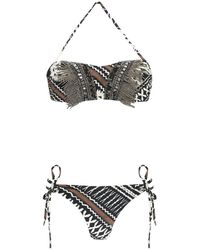 Miss Bikini - Badmode ,Veelkleurig ,Pailletten Bandeau Bikini - Lyst