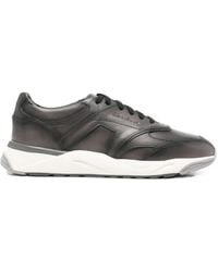 Santoni - Panelled Leather Sneakers - Lyst
