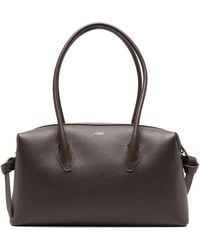 Yuzefi - Bruine Leren Handtas Met Knoopdetail - Lyst