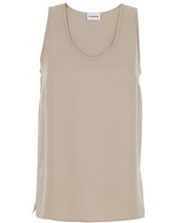 P.A.R.O.S.H. - Tops ,Ronde Hals Mouwloze Top - Lyst