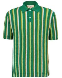 Marni - Gestreept Gehaakt Poloshirt - Lyst