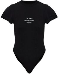 Vetements - Tops ,Zwart ,Katoen Katoenen Bodysuit Met Print - Lyst