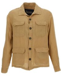 Herno - Jassen ,Leer Field Jacket - Lyst