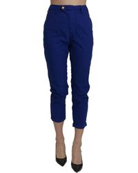 CYCLE - Broeken ,Blauw ,Katoen Cotton High Waist Skinny Cropped Broek - Lyst