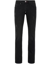 Philipp Plein - Denim Broek Super Straight Cut Basic - Lyst