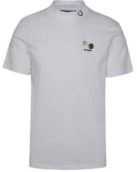 Fred Perry - Weiße baumwoll-t-shirt mit logo-stickerei - Lyst